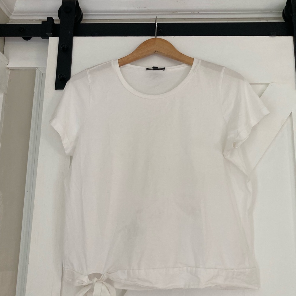 J.Crew | Side Tie Bow White Women's Top